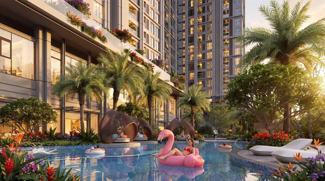 Tro Oasis Pool — hồ bơi ốc đảo tại Beachtro Tower