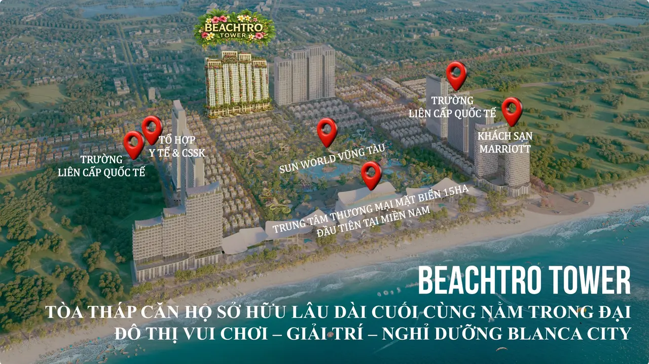 Vị trí Beachtro Tower và các tiện ích trọng điểm trong Blanca City