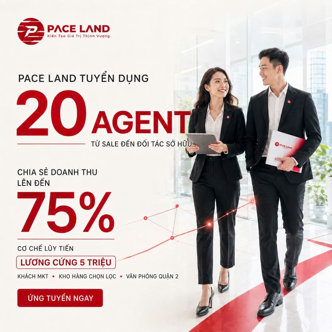 Poster tuyển dụng Chuyên viên kinh doanh bất động sản (Agent) — PaceLand