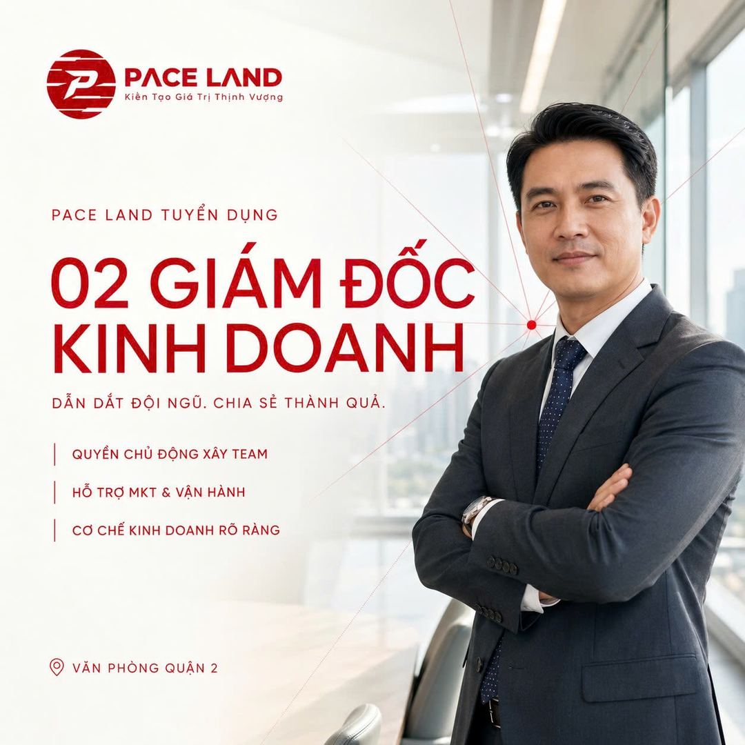 Poster tuyển dụng Giám đốc Kinh doanh — PaceLand