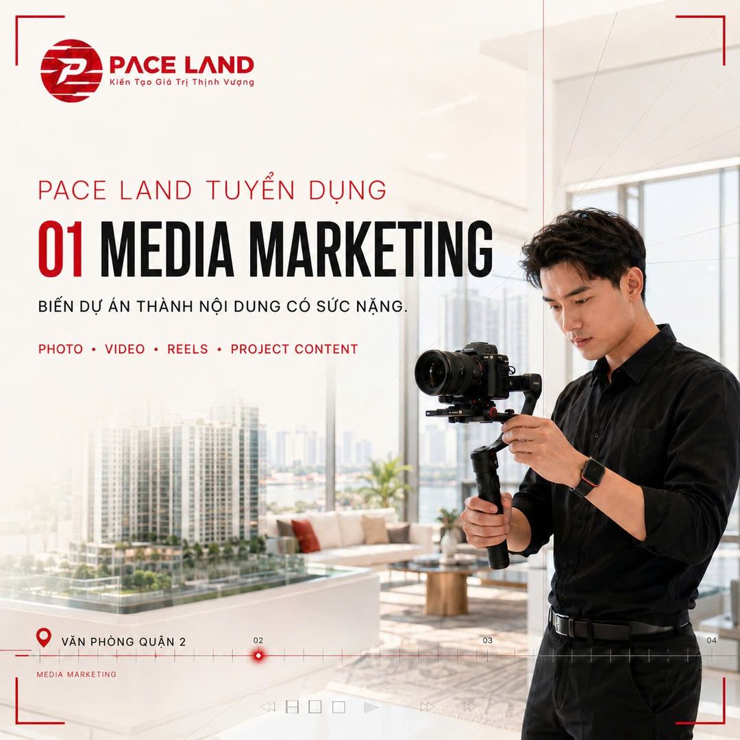 Poster tuyển dụng Media Marketing — PaceLand